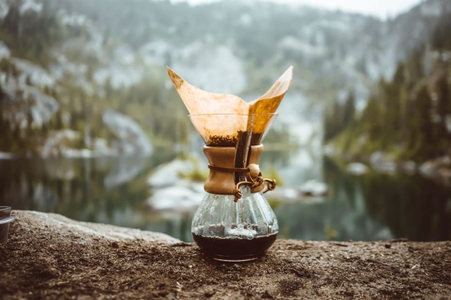 Photo by Dziana Hasanbekava: https://www.pexels.com/photo/chemex-pot-on-rock-in-mountains-5480759/