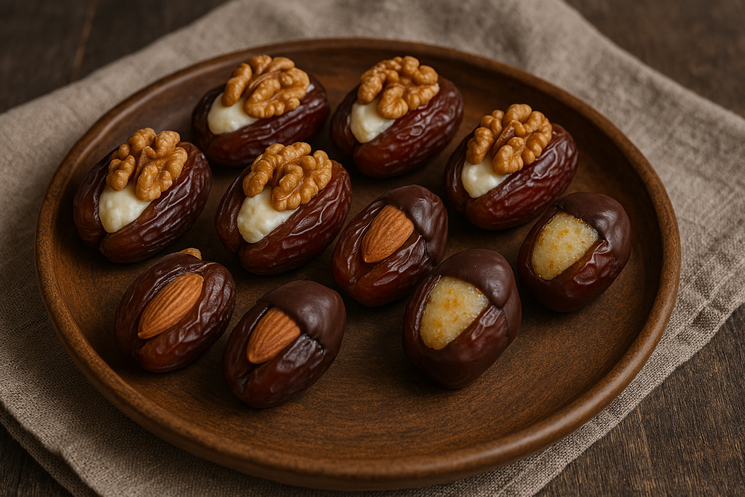 Fyldte dadler – tre små lækkerier, du nemt kan lave selv