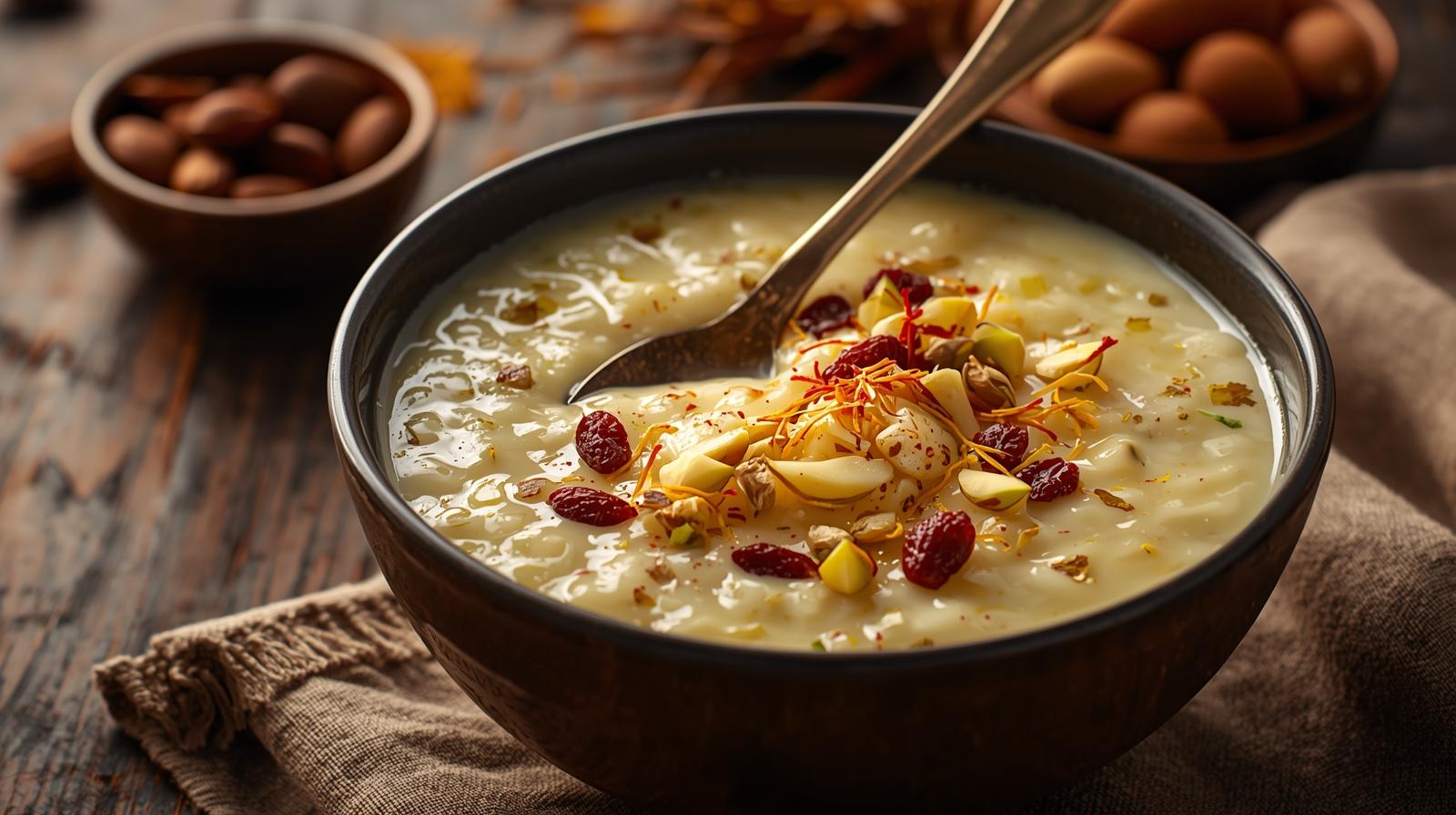 Vegansk Kheer (indisk risdessert uden mælk)