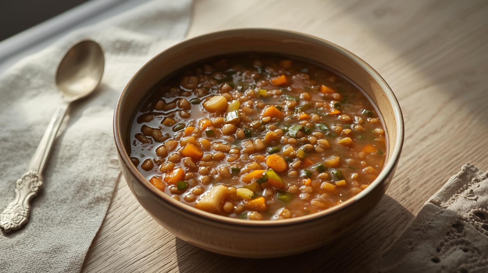 Grøntsagssuppe med linser – mættende vinterhverdagsmad