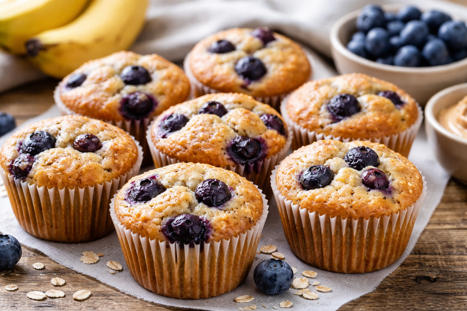 Bananmuffins med blåbær (melfri-ish)